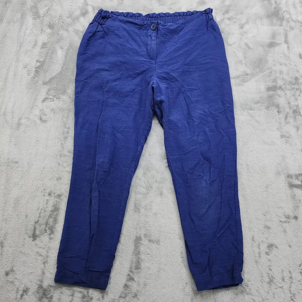 The Nines By Hatch Pant Womens XS Blue Stretch Cotton Twill Crop Airy Maternity